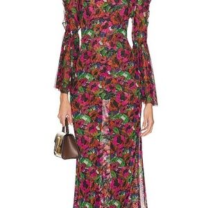 NWT Misa Los Angeles Vibrant Floral Midi Dress XS